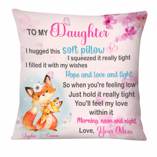 Personalized Gift For Daughter Hug This Soft Pillow