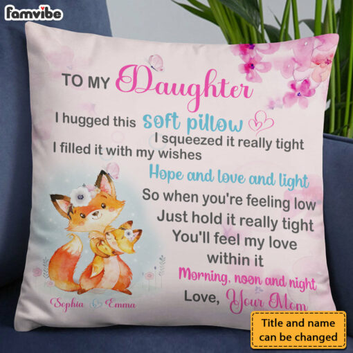 Personalized Gift For Daughter Hug This Soft Pillow