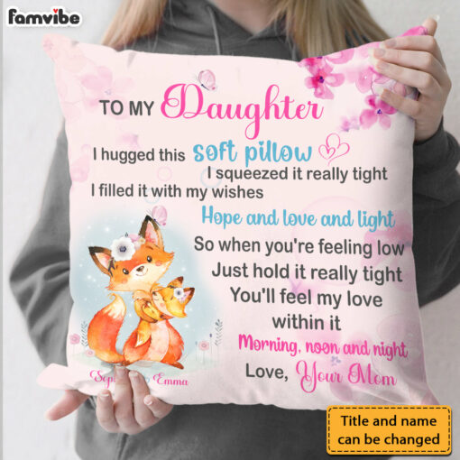 Personalized Gift For Daughter Hug This Soft Pillow