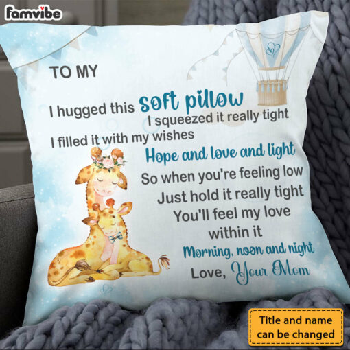 Personalized Gift For Daughter Hug This Soft Pillow