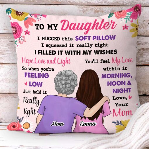 Personalized Gift For Daughter I Hugged This Soft Pillow