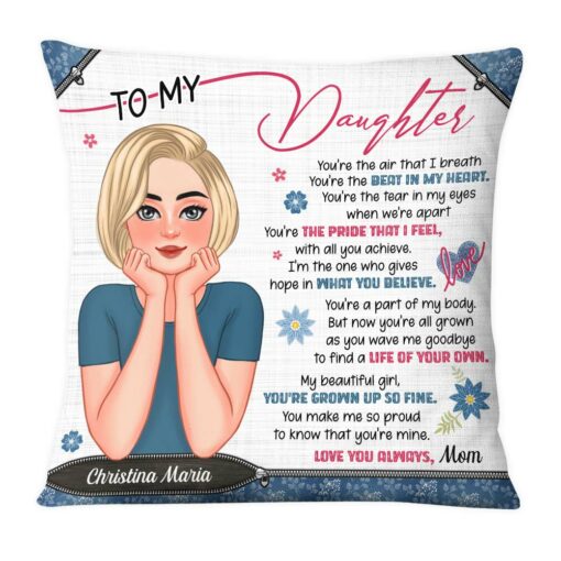 Personalized Gift For Daughter Inspirational Words Pillow