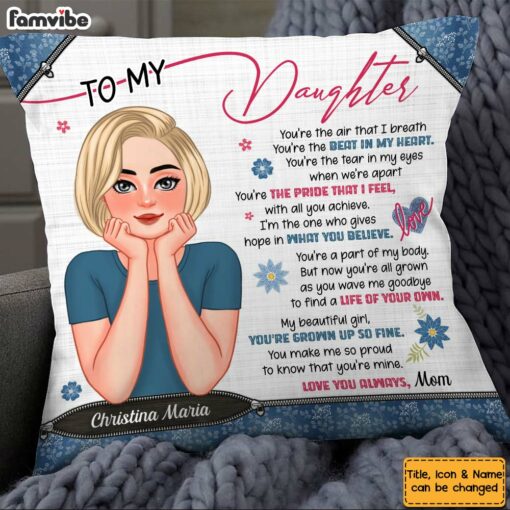 Personalized Gift For Daughter Inspirational Words Pillow