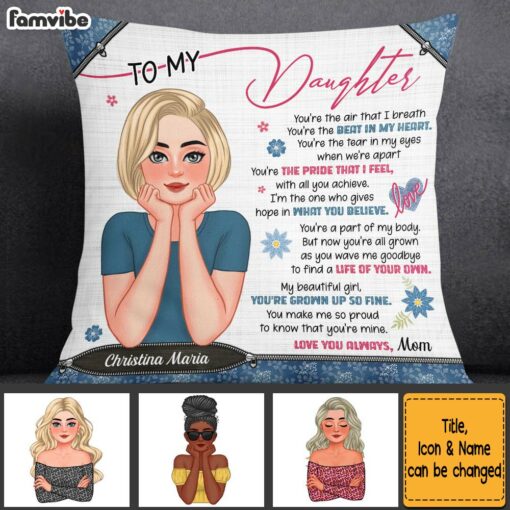 Personalized Gift For Daughter Inspirational Words Pillow