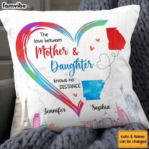 Personalized Gift For Daughter Long Distance The Love Between Mother & Daughter Pillow