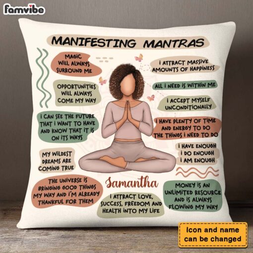 Personalized Gift For Daughter Manifesting Mantras Pillow