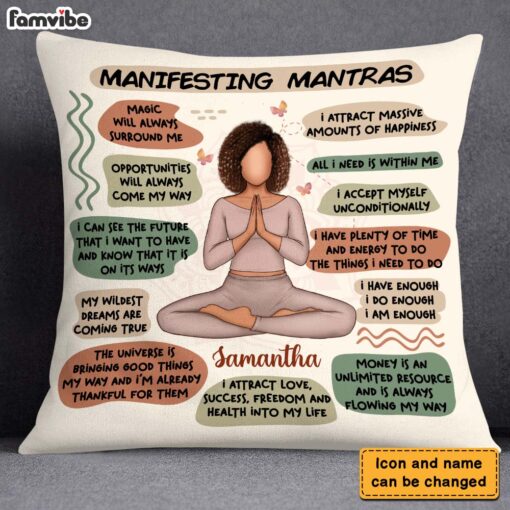 Personalized Gift For Daughter Manifesting Mantras Pillow