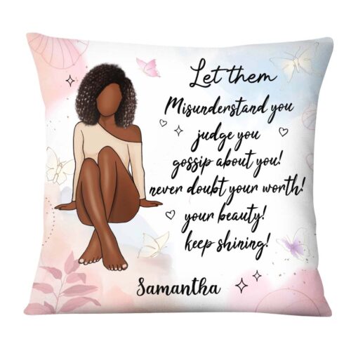 Personalized Gift For Daughter Never Doubt Your Worth Positive Pillow