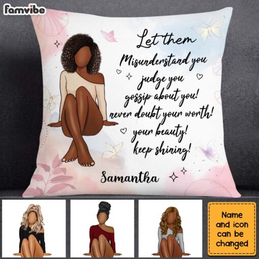 Personalized Gift For Daughter Never Doubt Your Worth Positive Pillow