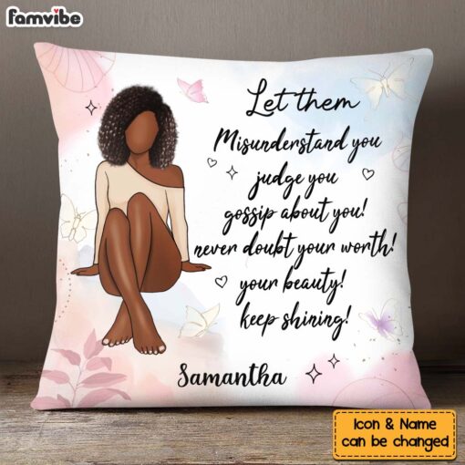 Personalized Gift For Daughter Never Doubt Your Worth Positive Pillow