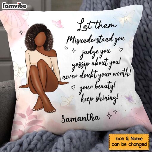 Personalized Gift For Daughter Never Doubt Your Worth Positive Pillow