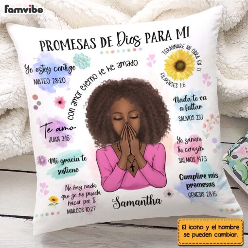 Personalized Gift For Daughter Promesas De Dios Para Mi Spanish Pillow