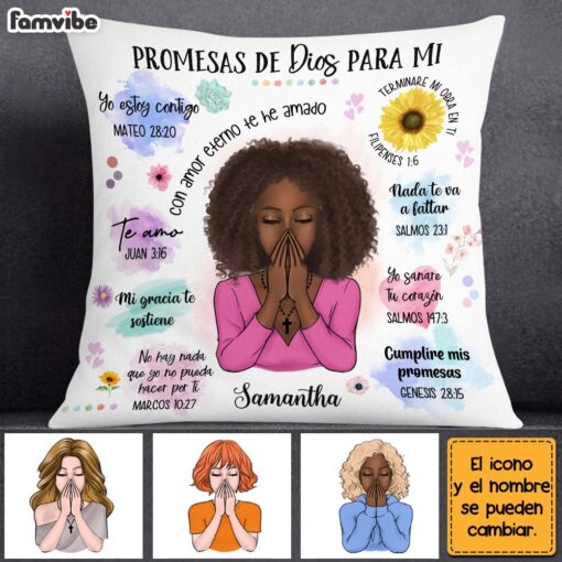 Personalized Gift For Daughter Promesas De Dios Para Mi Spanish Pillow