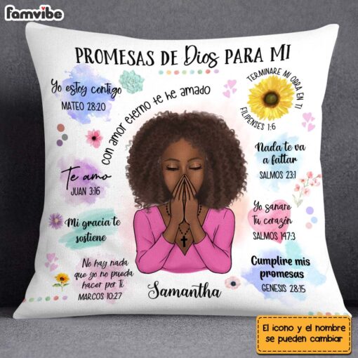 Personalized Gift For Daughter Promesas De Dios Para Mi Spanish Pillow