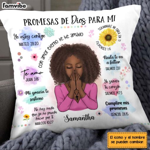 Personalized Gift For Daughter Promesas De Dios Para Mi Spanish Pillow