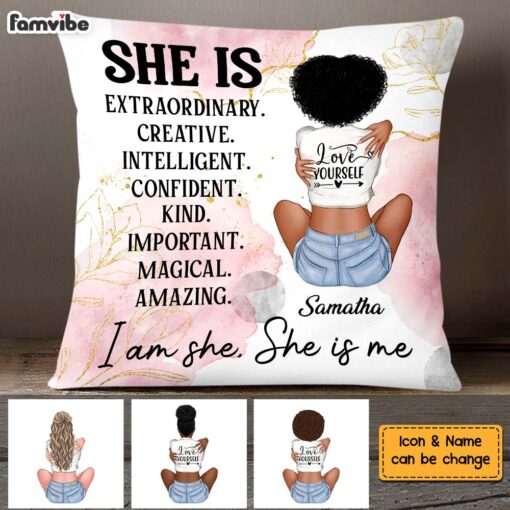 Personalized Gift For Daughter Self Love She Is Pillow