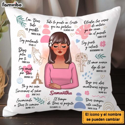 Personalized Gift For Daughter Spanish Bible Daily Reminders Pillow