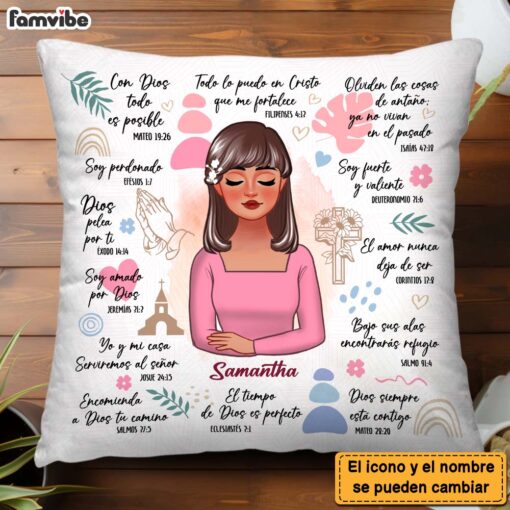 Personalized Gift For Daughter Spanish Bible Daily Reminders Pillow