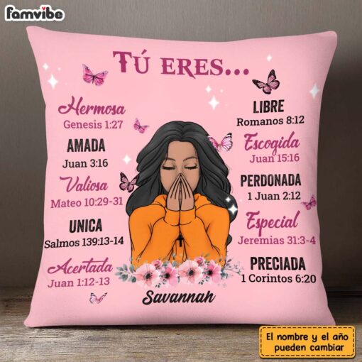 Personalized Gift For Daughter Spanish Bible Verses You Are Pillow