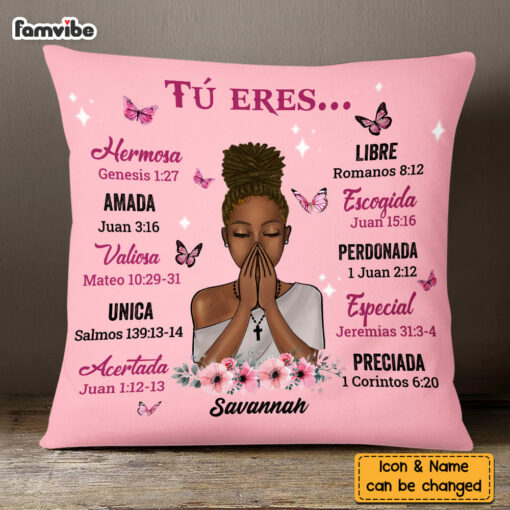 Personalized Gift For Daughter Spanish Bible Verses You Are Pillow