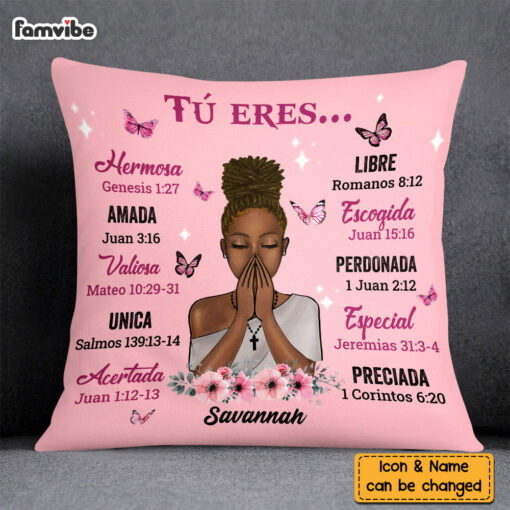 Personalized Gift For Daughter Spanish Bible Verses You Are Pillow