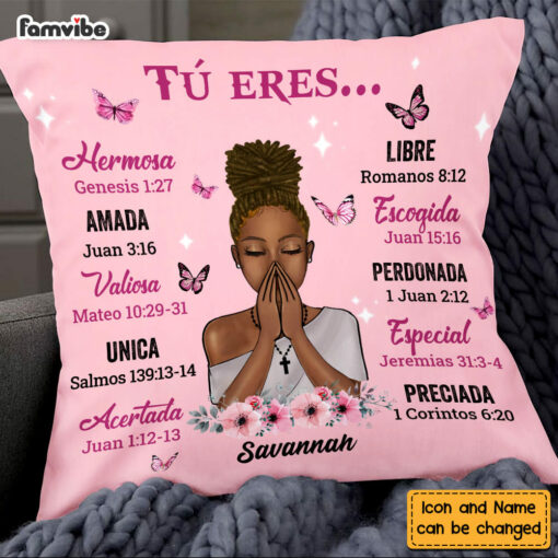 Personalized Gift For Daughter Spanish Bible Verses You Are Pillow