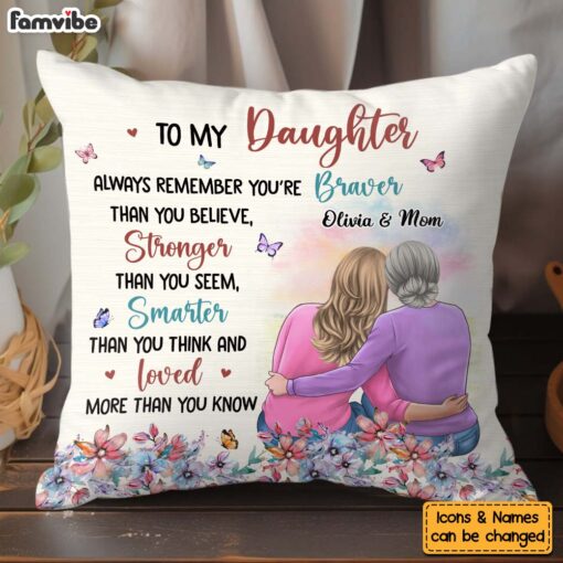 Personalized Gift For Daughter To My Daughter Floral Theme Pillow