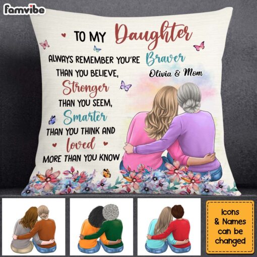 Personalized Gift For Daughter To My Daughter Floral Theme Pillow