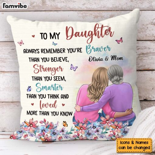 Personalized Gift For Daughter To My Daughter Floral Theme Pillow