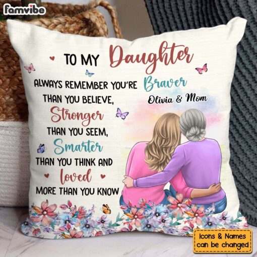 Personalized Gift For Daughter To My Daughter Floral Theme Pillow