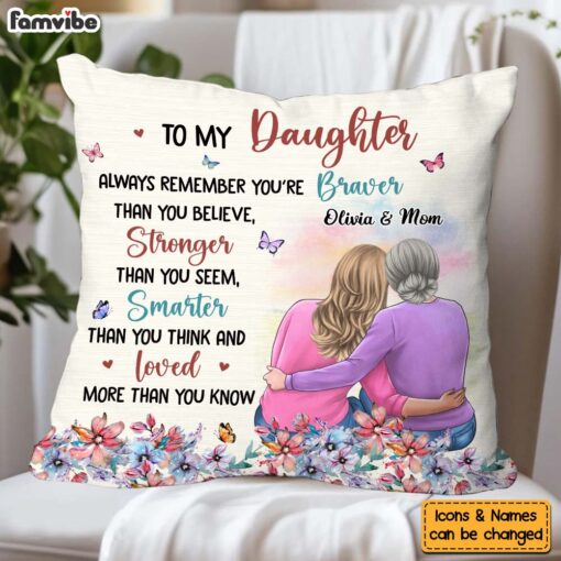 Personalized Gift For Daughter To My Daughter Floral Theme Pillow