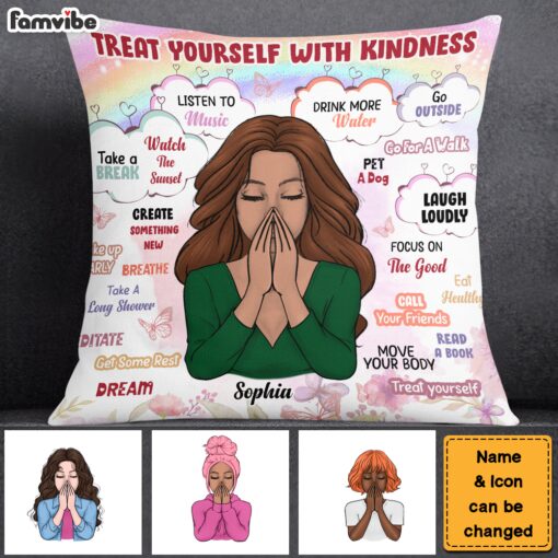 Personalized Gift For Daughter Treat Yourself With Kindness Pillow