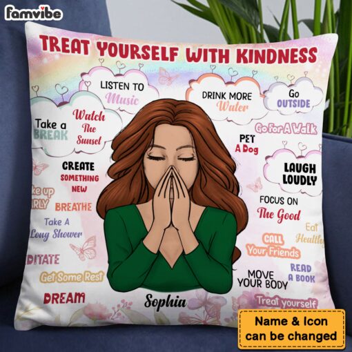 Personalized Gift For Daughter Treat Yourself With Kindness Pillow