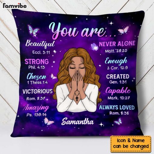 Personalized Gift For Daughter You Are Purple Theme Bible Verses Pillow