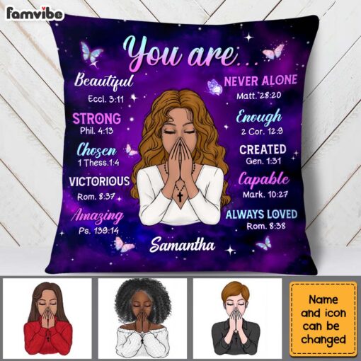 Personalized Gift For Daughter You Are Purple Theme Bible Verses Pillow