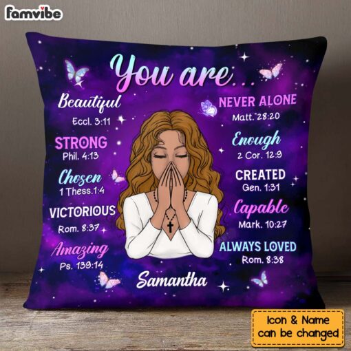 Personalized Gift For Daughter You Are Purple Theme Bible Verses Pillow