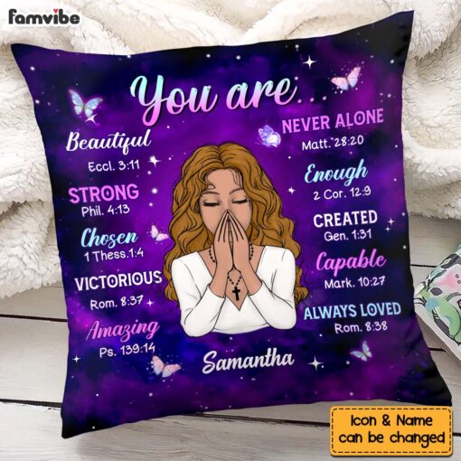 Personalized Gift For Daughter You Are Purple Theme Bible Verses Pillow