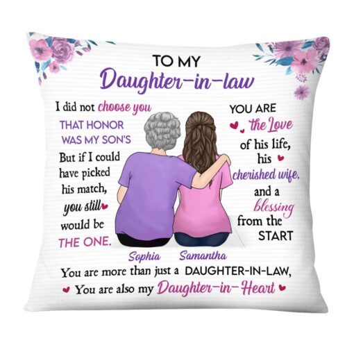 Personalized Gift For Daughter-in-Law You Are My Daughter-in-Heart Pillow