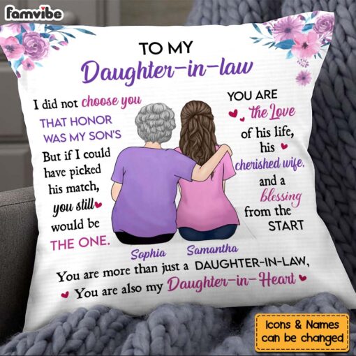 Personalized Gift For Daughter-in-Law You Are My Daughter-in-Heart Pillow