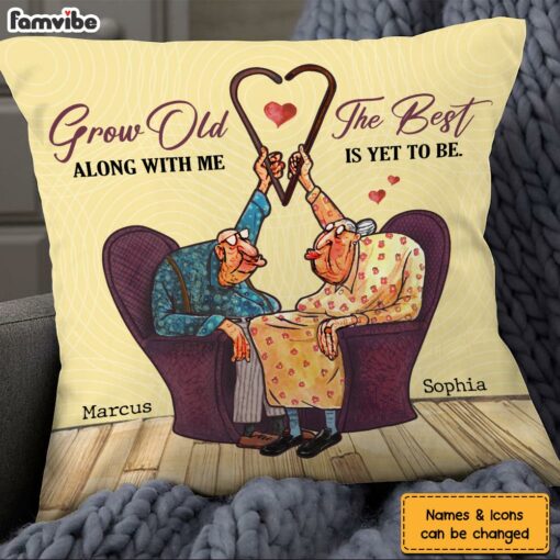 Personalized Gift For Elderly Couple Grow Old Along With Me Pillow