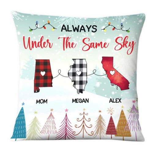 Personalized Gift For Family Long Distance Under The Same Sky Pillow