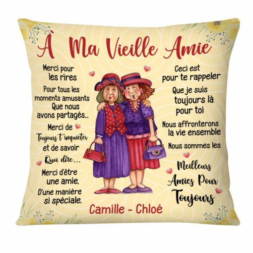 Personalized Gift For Friend A ma Vieille amie French Pillow