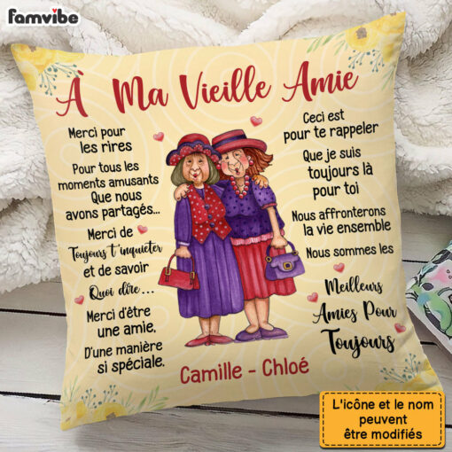 Personalized Gift For Friend A ma Vieille amie French Pillow