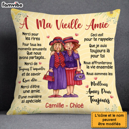 Personalized Gift For Friend A ma Vieille amie French Pillow