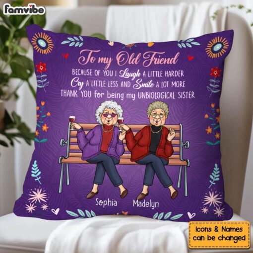 Personalized Gift For Friend Because Of You Pillow