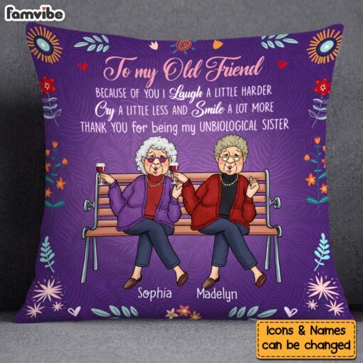 Personalized Gift For Friend Because Of You Pillow