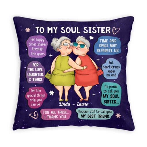 Personalized Gift For Friend I’m Proud To Call You My Soul Sister Pillow