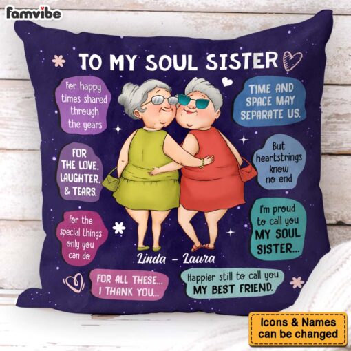 Personalized Gift For Friend I’m Proud To Call You My Soul Sister Pillow