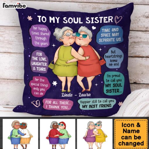 Personalized Gift For Friend I’m Proud To Call You My Soul Sister Pillow