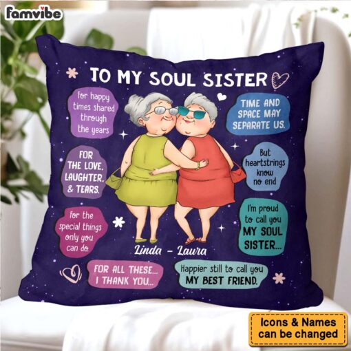 Personalized Gift For Friend I’m Proud To Call You My Soul Sister Pillow